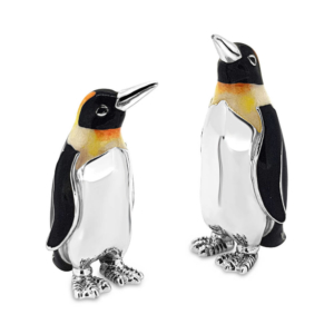 Saturno Sterling Silver Enamel Penguins