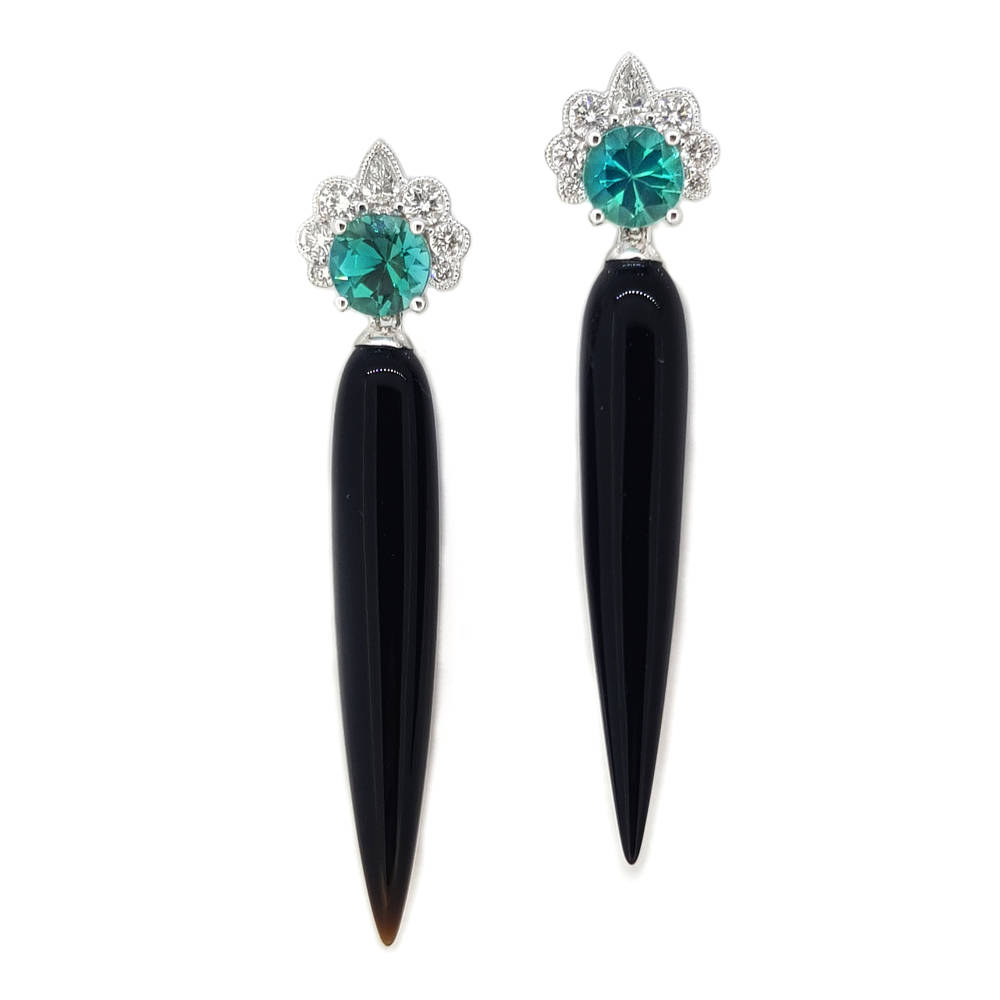 Exquisite Tourmaline and Diamond Earrings