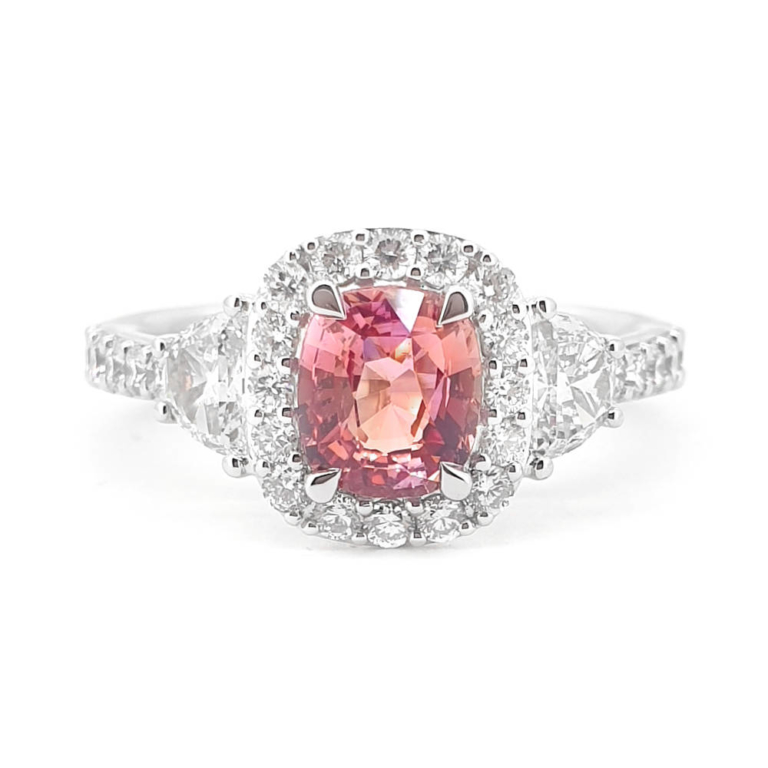 Exceptionally Rare Padparadscha Sapphire Ring
