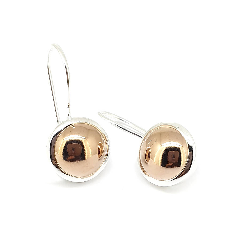 Sterling Silver and Rose Gold Earrings