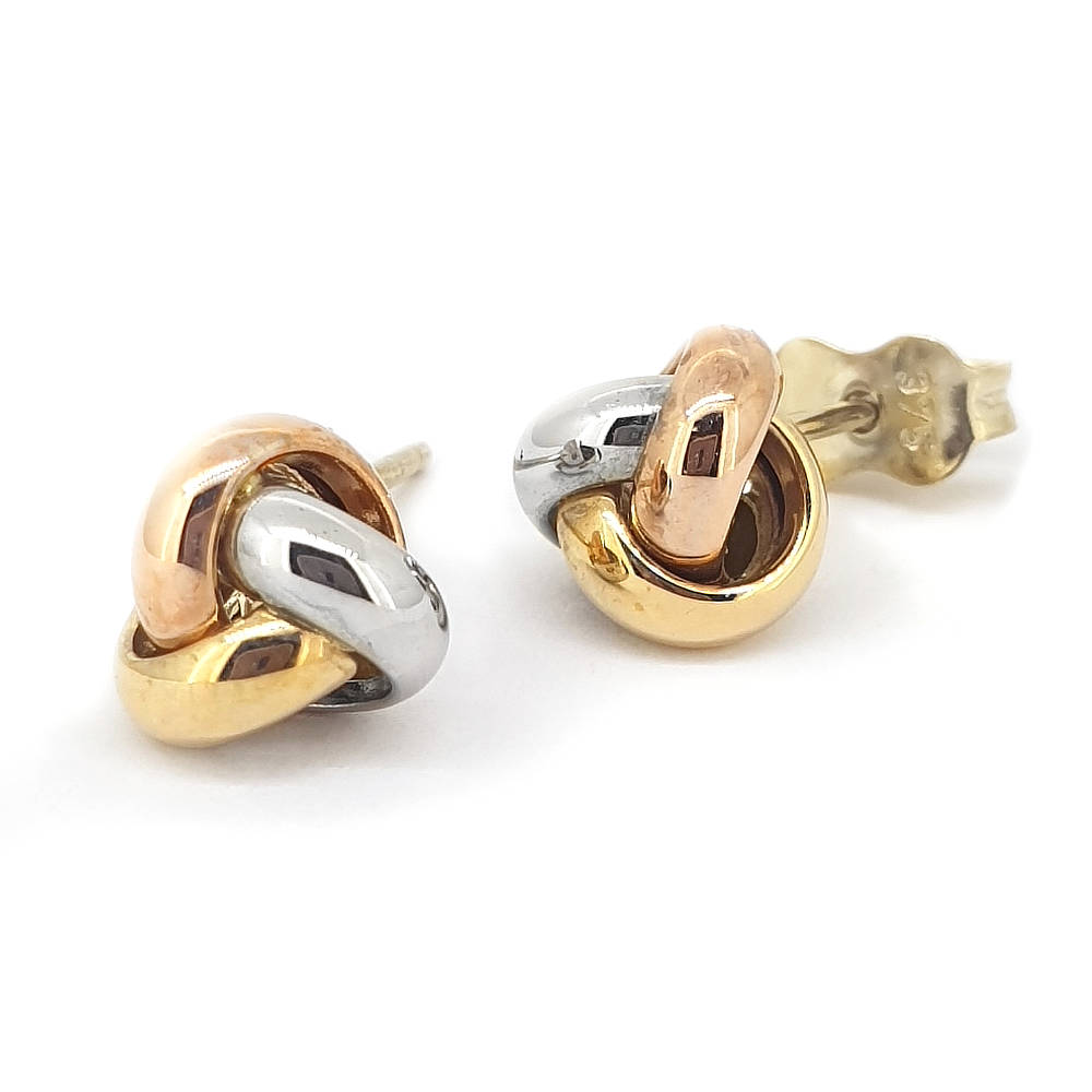 3-tone knot earrings