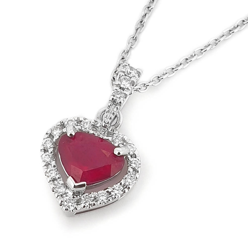 Burmese Ruby and Diamond Heart