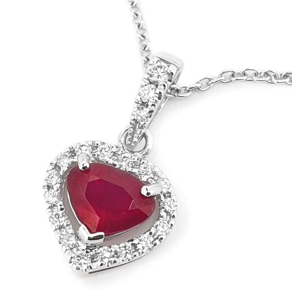 Burmese Ruby and Diamond Heart