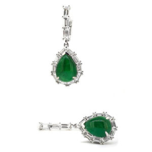 Exquisite Emerald And Diamond Drops Earrings