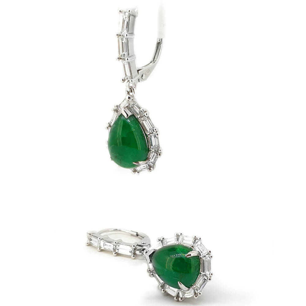 Exquisite Emerald And Diamond Drops Earrings