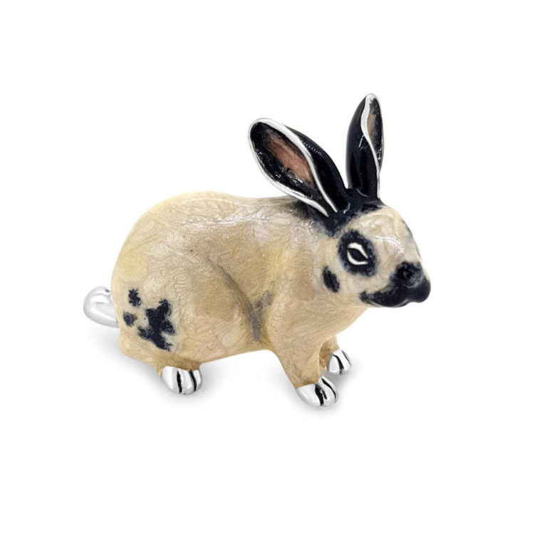 Saturno Sterling Silver Enamel Rabbit