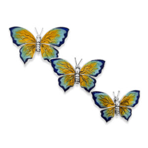 Saturno Sterling Silver Enamel Butterflies