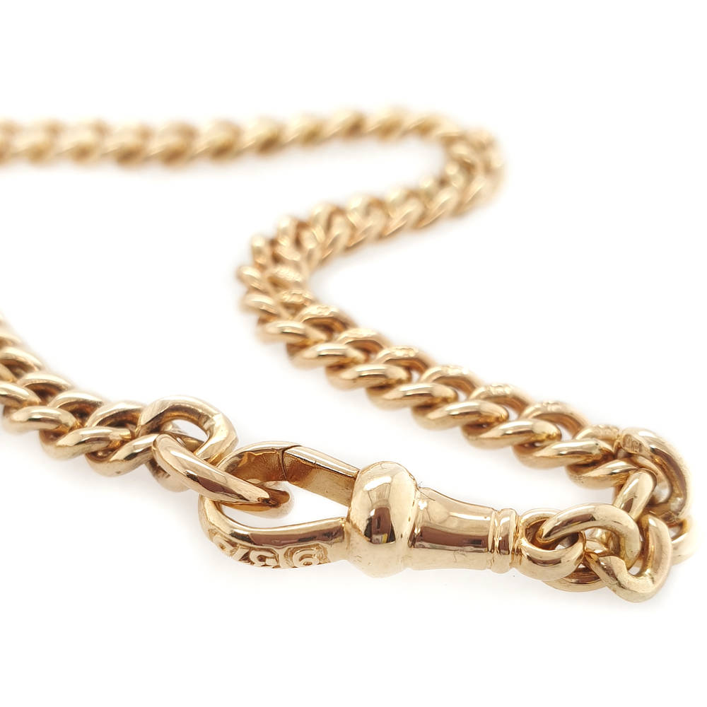 9ct spinning fob pendant on 9ct gold chain — Gembank1973