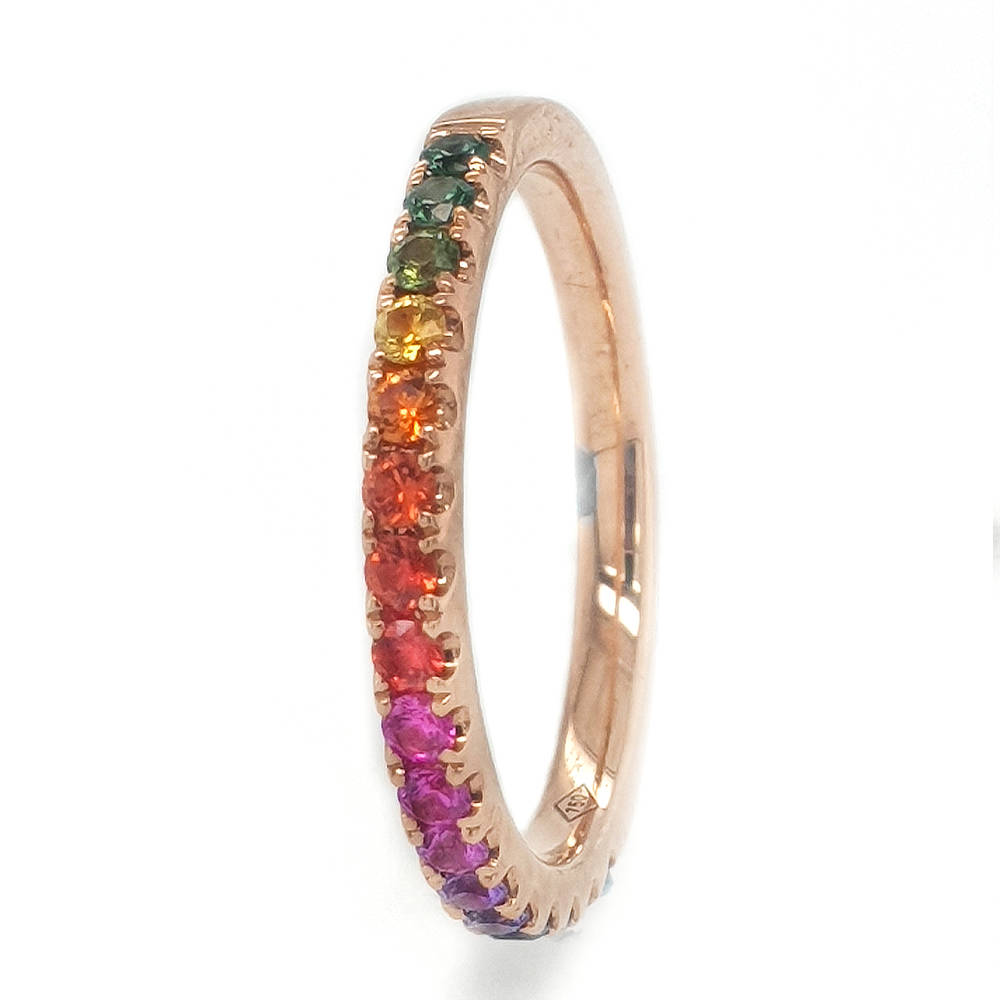 Pretty Rainbow Sapphire Ring