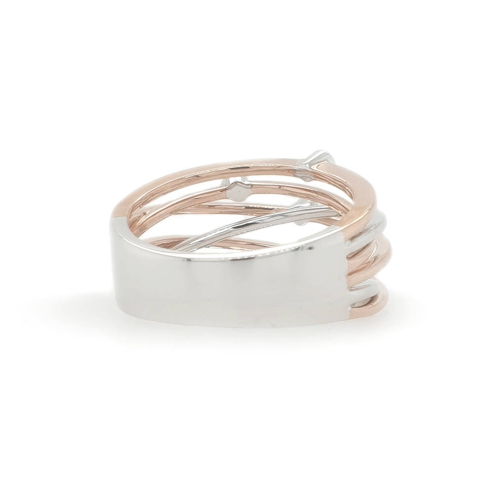 Rose and White Wire Ring