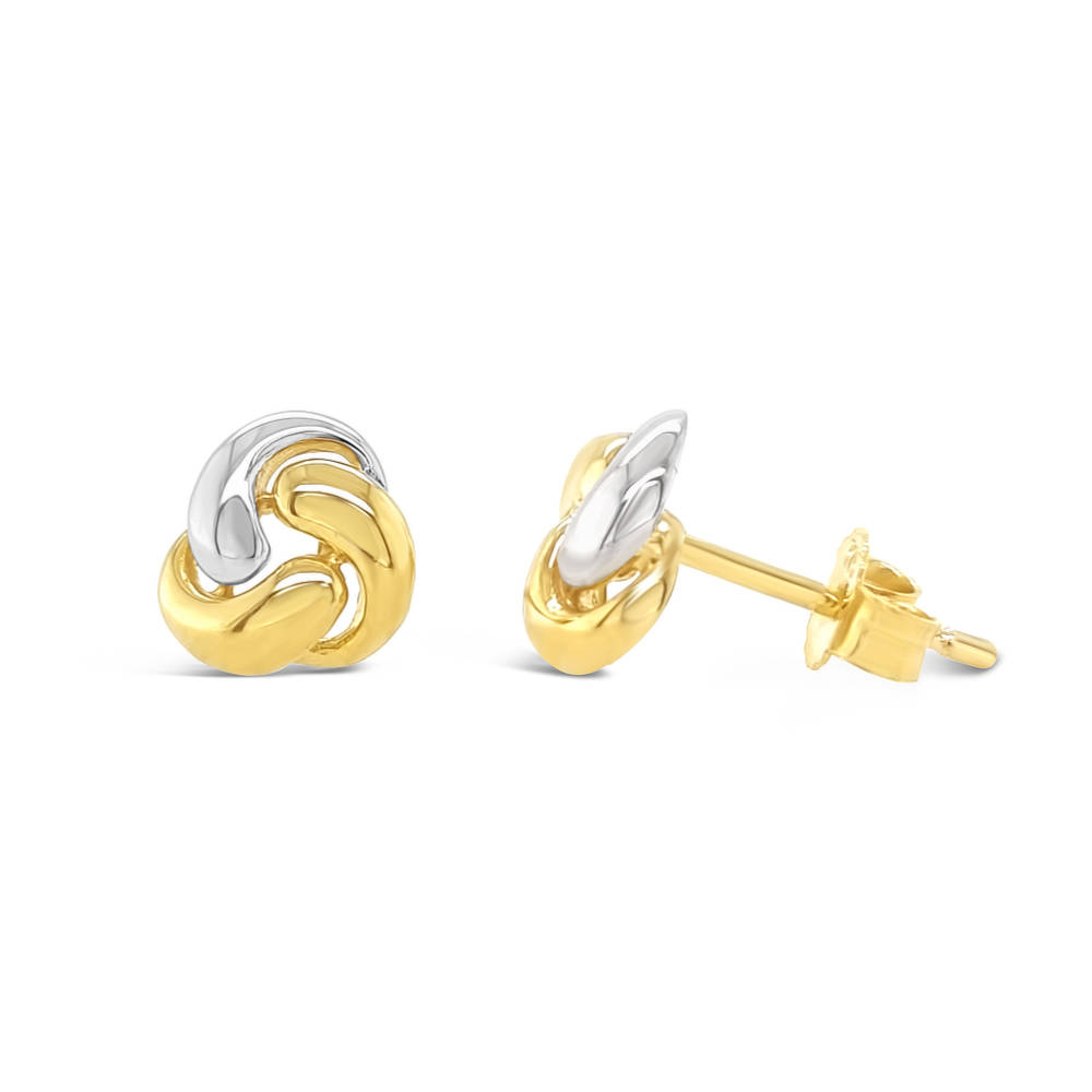 Gold 2-Tone Triple Knot Earrings