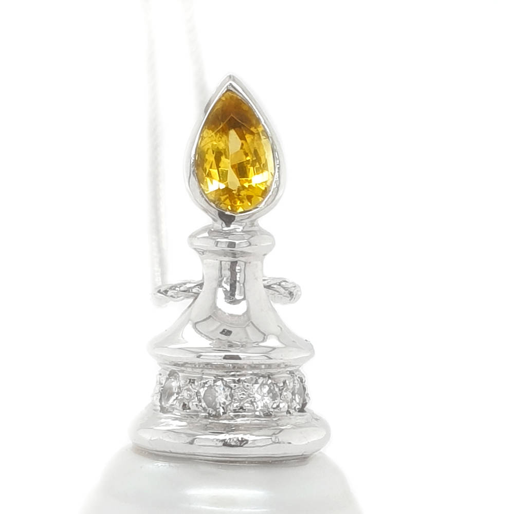 Pearl and Yellow Sapphire Pendant