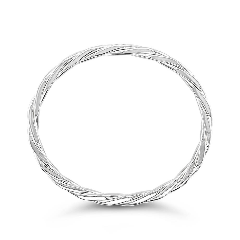 Solid Sterling Silver Twist Bangle