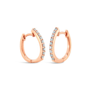 Small Rose Gold Diamond Hoop Earrings