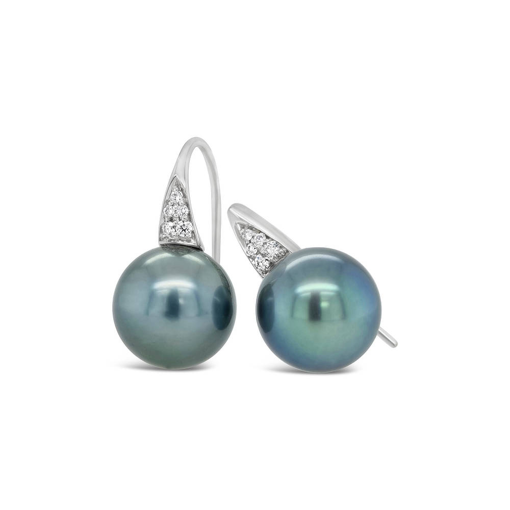 Tahitian Pearl and Diamond Drop Earrings