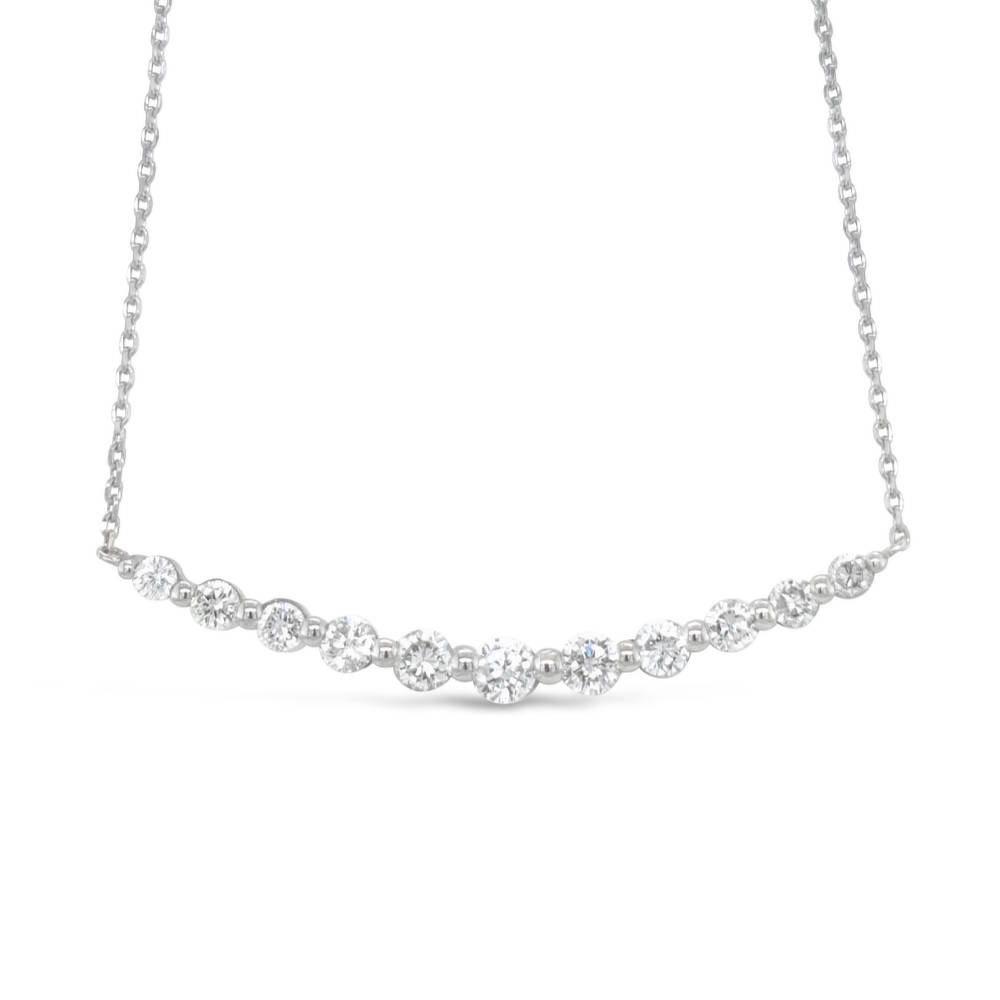 Stylish Diamond Bar Necklace