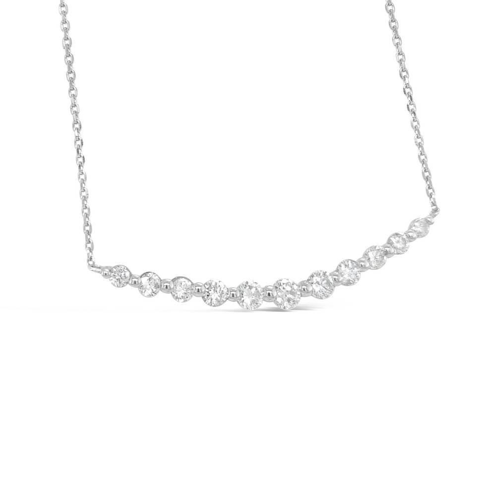 Stylish Diamond Bar Necklace