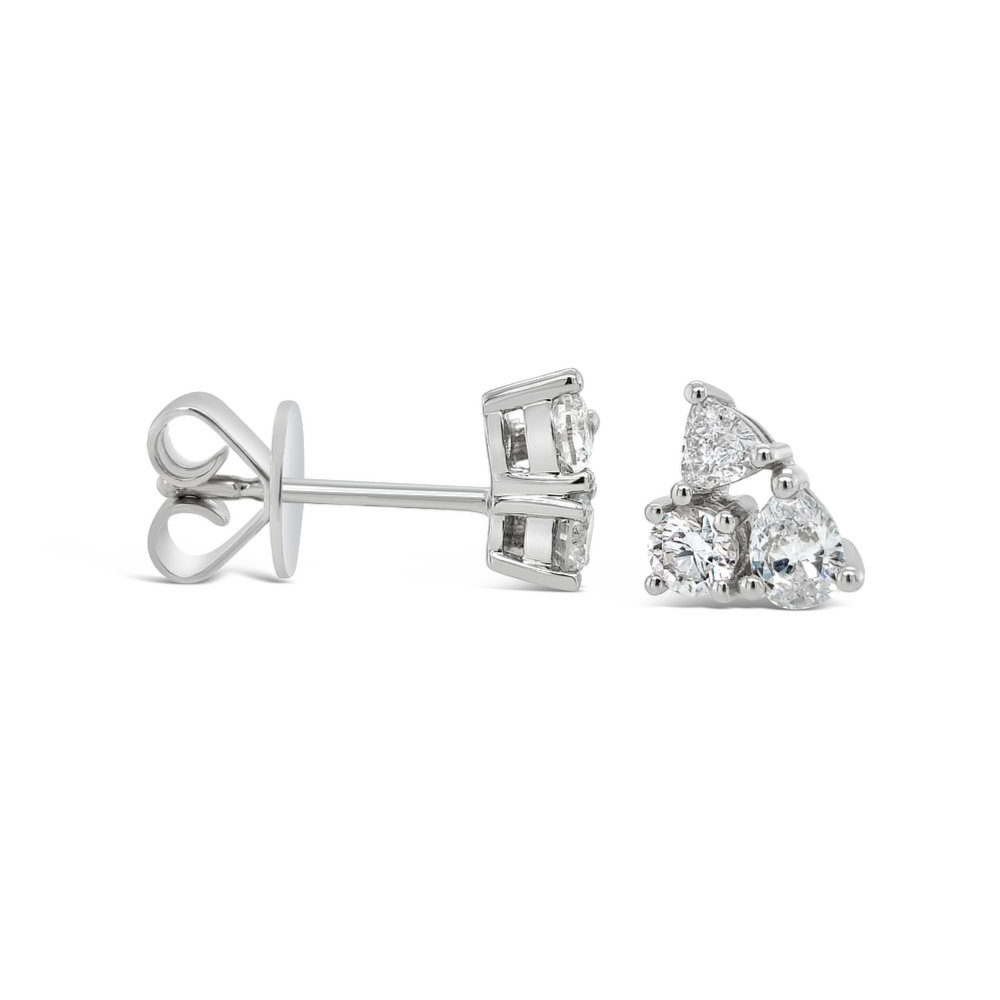 Triple Diamond Stud Earrings - Troy O'Brien Fine Jewellery