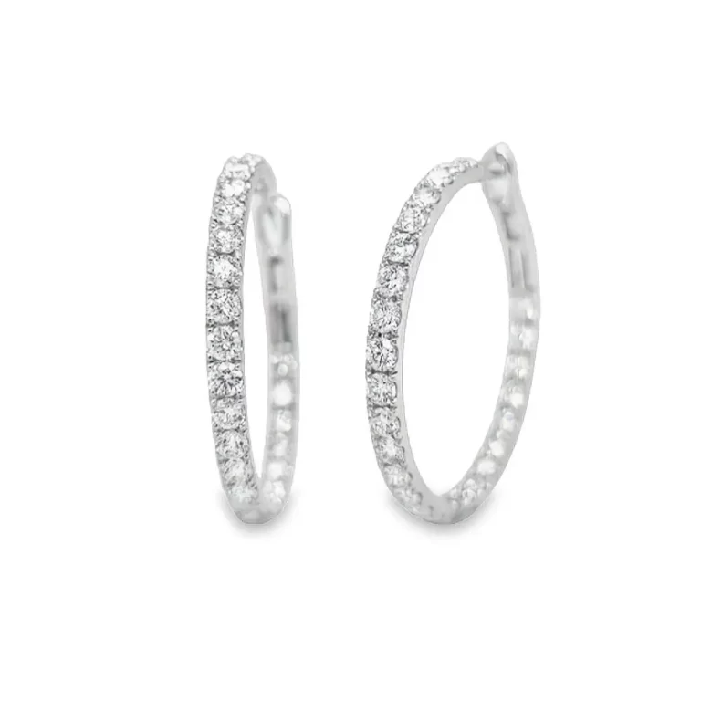 Large Diamond Set Hoops