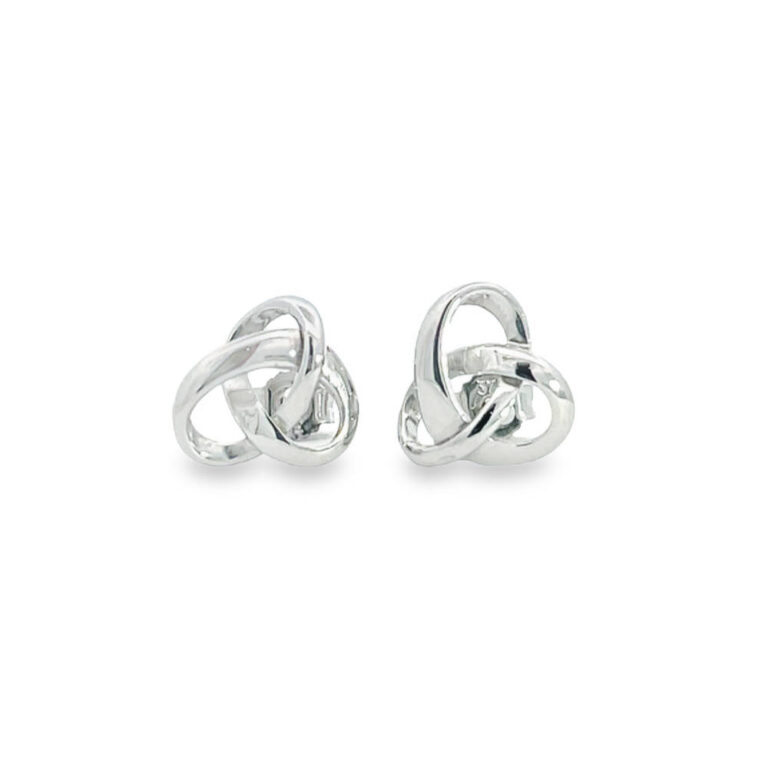 White Gold Infinity Knot Earrings