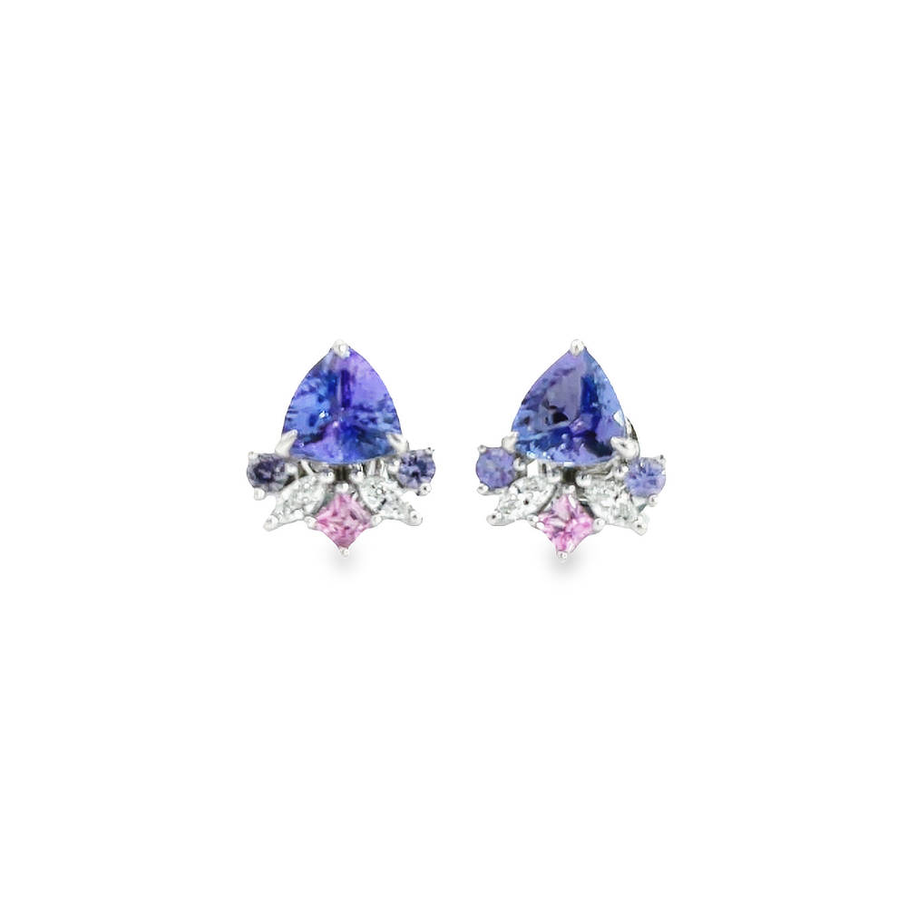 Tanzanite Saphire & Diamond Earrings - Troy O'Brien Fine Jewellery