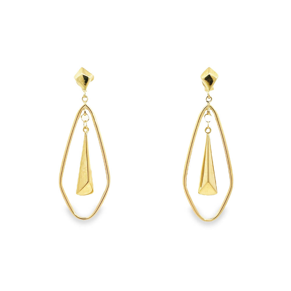 9ct Gold Long Drop Earrings - Troy O'Brien Fine Jewellery