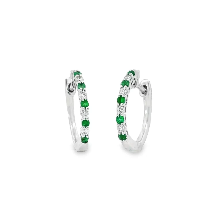 Emerald and Diamond Huggies