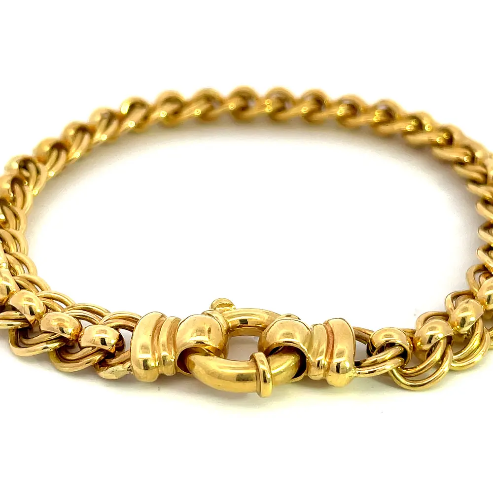 9ct Yellow Gold Double Curb Bracelet - Troy O'Brien Fine Jewellery