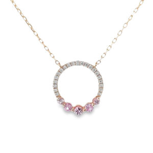 Rose Gold Sapphire and Diamond Pendant