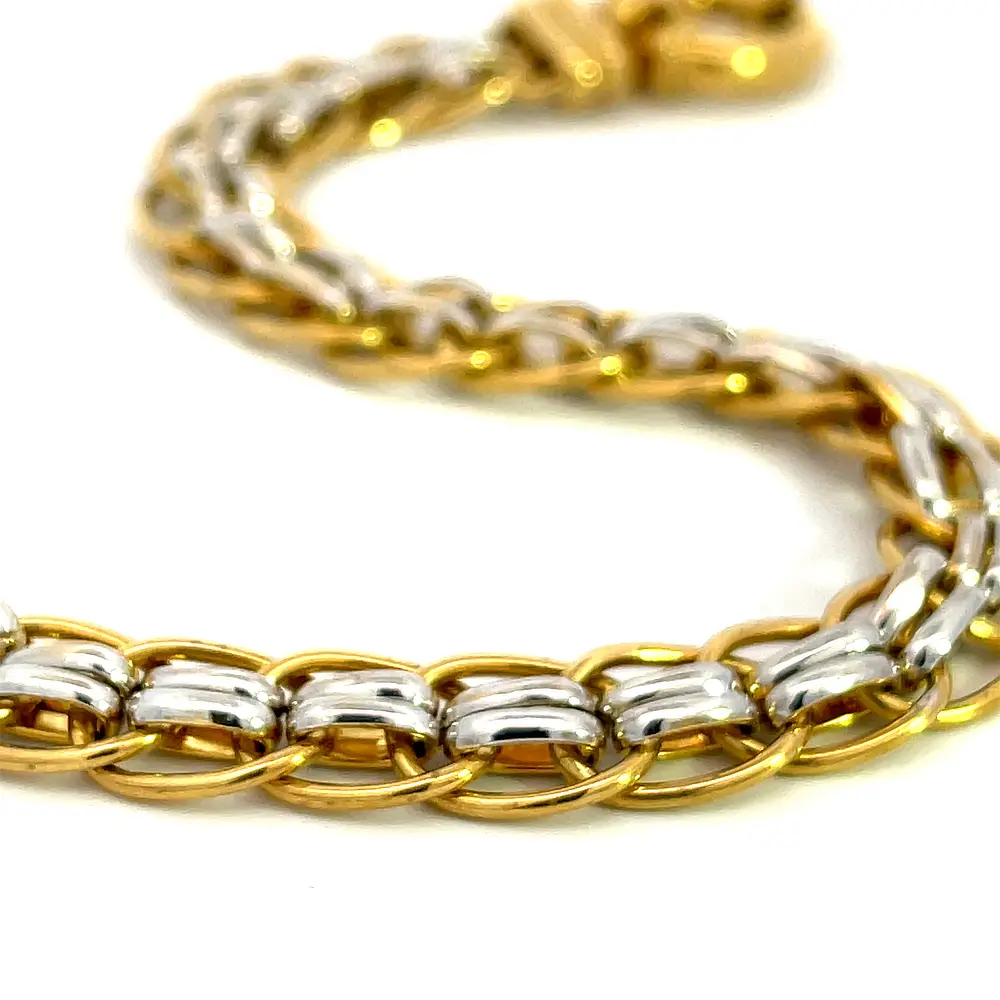 Yellow and White Gold Fancy Link Bracelet