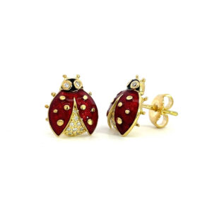 18ct Ladybird Earrings