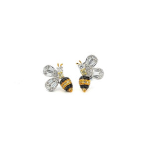 Diamond Bee Earrings