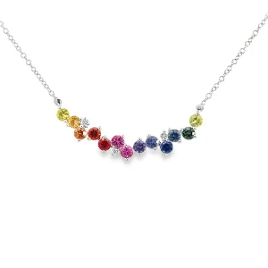 Colour Sapphire Bar Necklace
