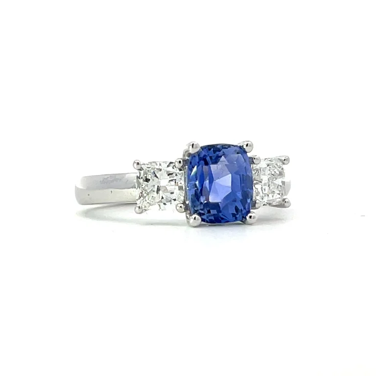 Sapphire and Diamond Triology Ring