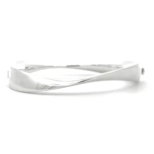 Solid Sterling Silver Curved and Hinged Bangle
