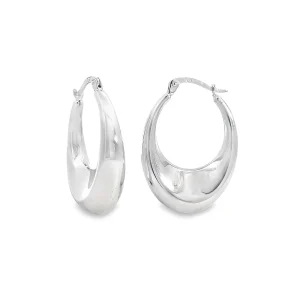 White Gold Bulbous Hoops