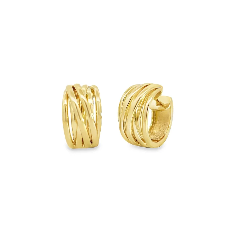 Bruening Yellow Gold Multi-Wire Huggies