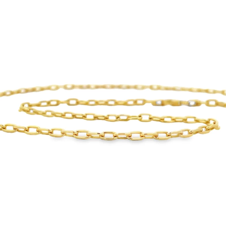 Yellow Gold Paperclip Necklace