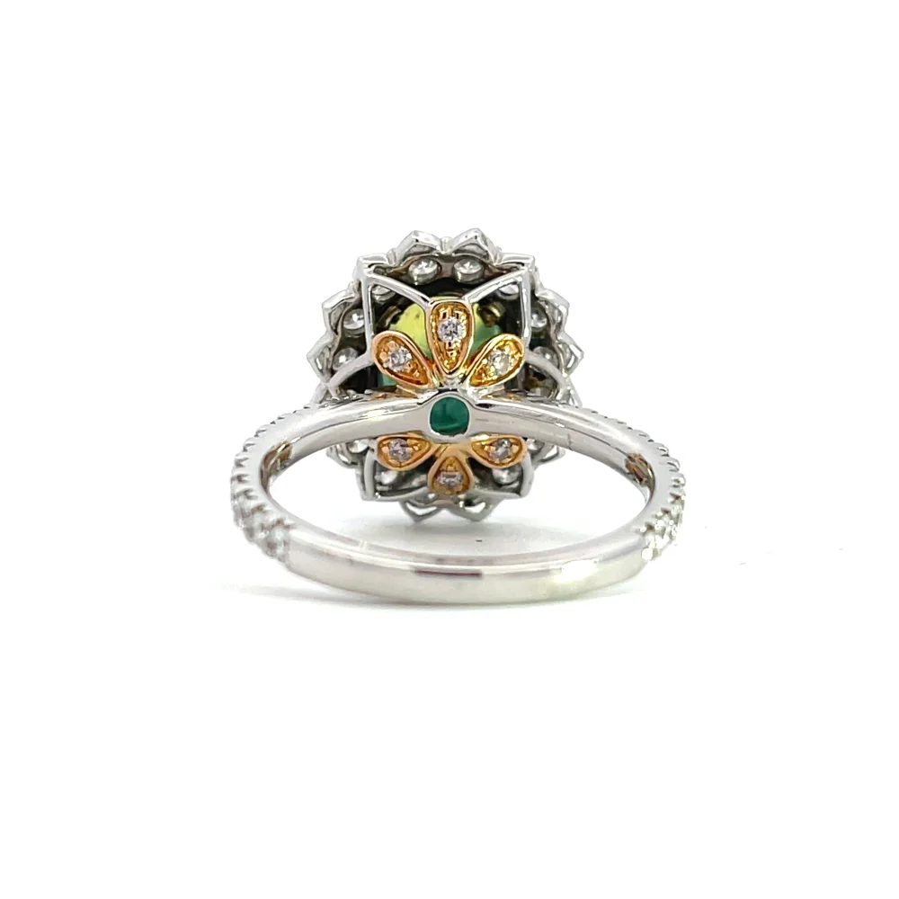 Australian Green Sapphire and Diamond Ring