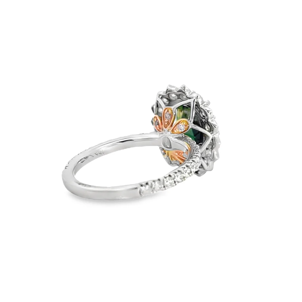 Australian Green Sapphire and Diamond Ring