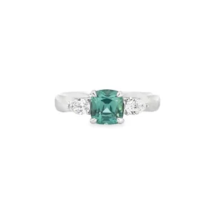 Mint Tourmaline and Diamond Ring