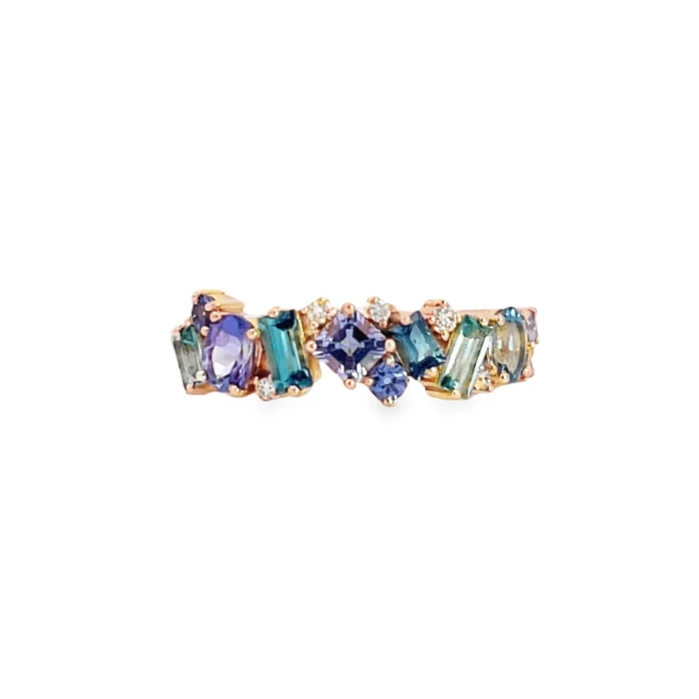 Colour Gemstone Scatter Ring