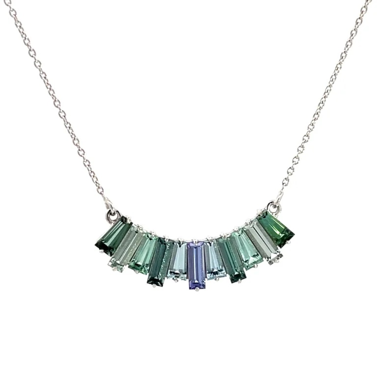 Gemstone Fan Necklace