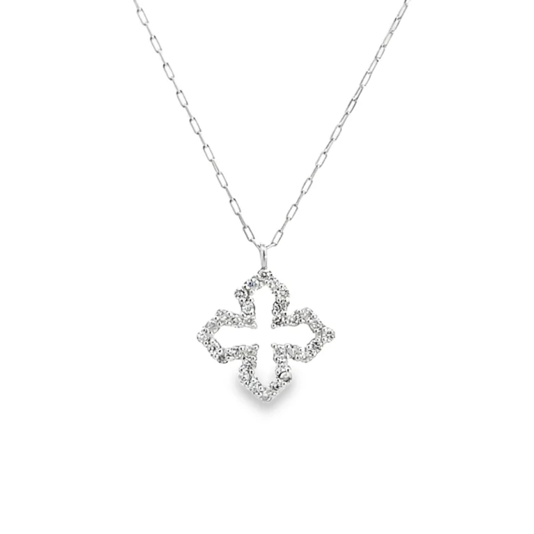 Diamond Set Four-Leaf Clover Pendant