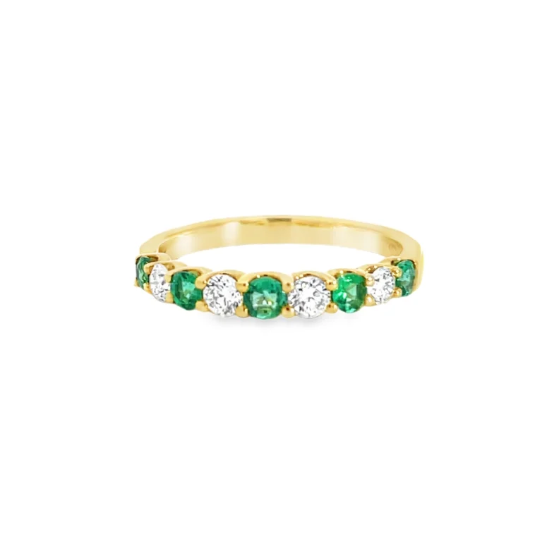 Emerald and Diamond Eternity Band