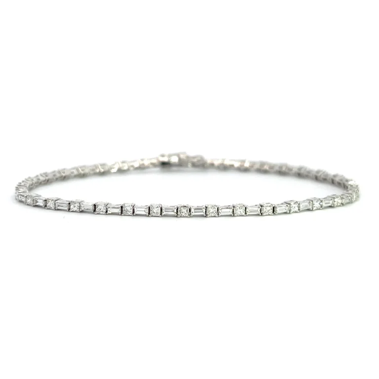 Fine Baguette Diamond Tennis Bracelet