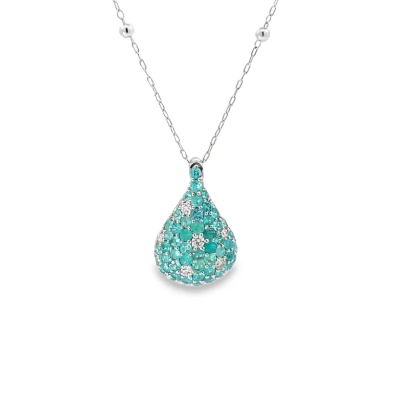 Paraiba Tourmaline and Diamond Pendant