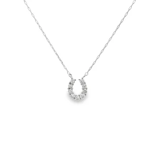 Tiny Diamond Horseshoe Pendant