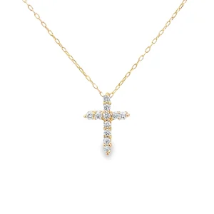 Tiny Rose Gold Diamond Cross