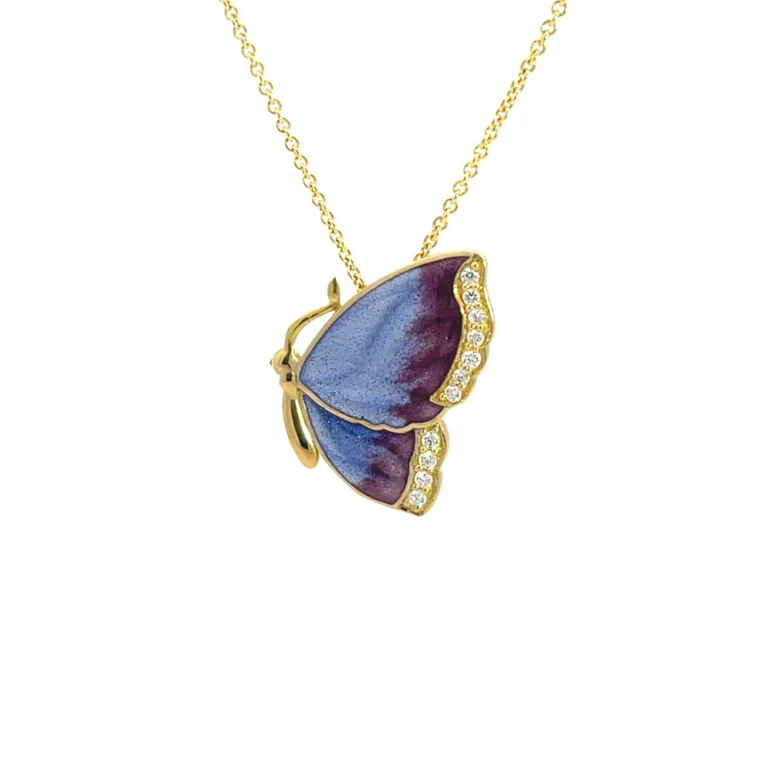 Enamel Butterfly Pendant